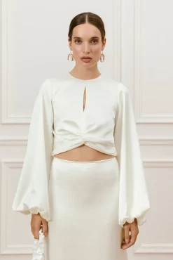 Malina Bridal Sale^Willow topp med ballongärmar